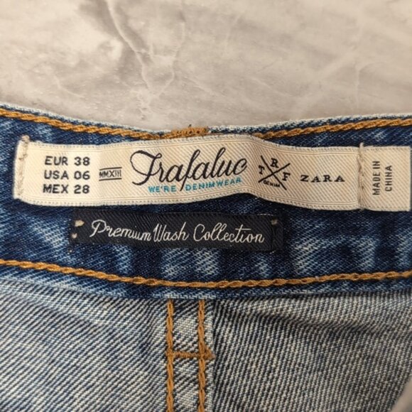 3/$20 Zara Trafaluc Denim Shorts High Rise Micro Distressed Ripped Jean Cut Off - Picture 7 of 10